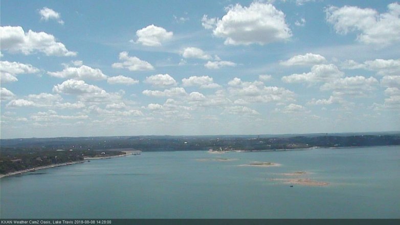 Lake Travis webcam, August 8, 2018 1:30 PM CT