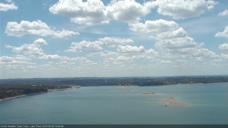 Lake Travis webcam, August 8, 2018 1:45 PM CT