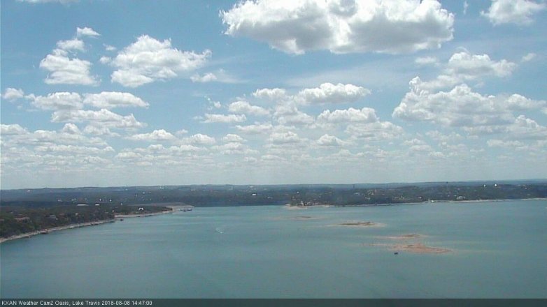 Lake Travis webcam, August 8, 2018 1:50 PM CT
