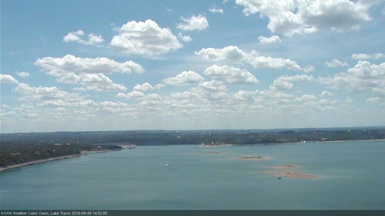 Lake Travis webcam, August 8, 2018 1:55 PM CT