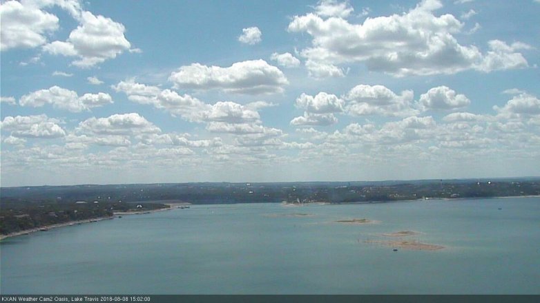 Lake Travis webcam, August 8, 2018 2:05 PM CT