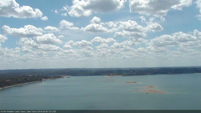 Lake Travis webcam, August 8, 2018 2:15 PM CT