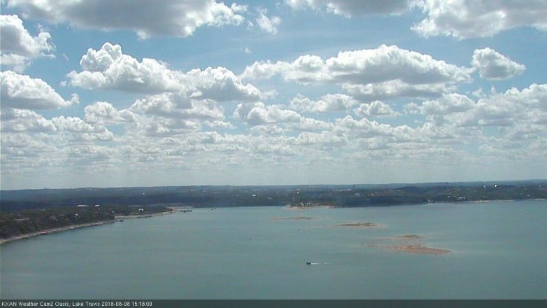 Lake Travis webcam, August 8, 2018 2:20 PM CT