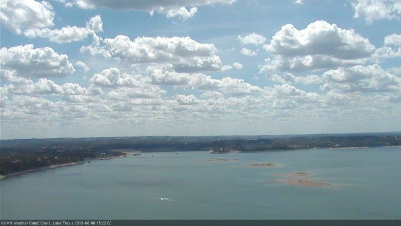 Lake Travis webcam, August 8, 2018 2:25 PM CT