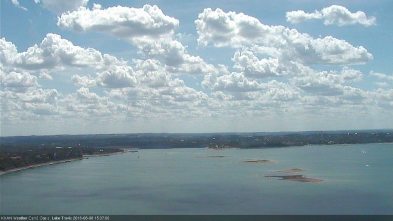 Lake Travis webcam, August 8, 2018 2:40 PM CT