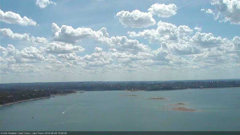 Lake Travis webcam, August 8, 2018 2:50 PM CT
