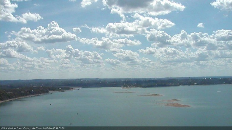 Lake Travis webcam, August 8, 2018 3:05 PM CT