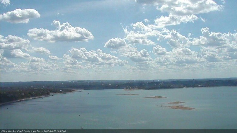 Lake Travis webcam, August 8, 2018 3:10 PM CT