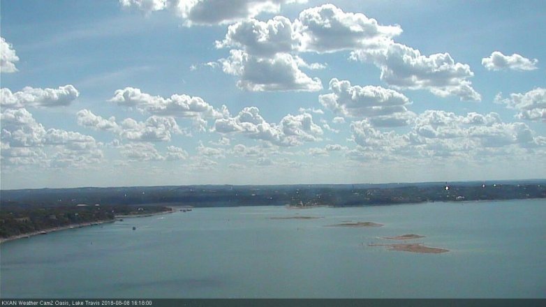 Lake Travis webcam, August 8, 2018 3:20 PM CT