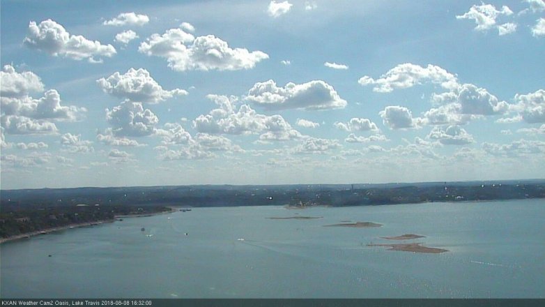 Lake Travis webcam, August 8, 2018 3:35 PM CT