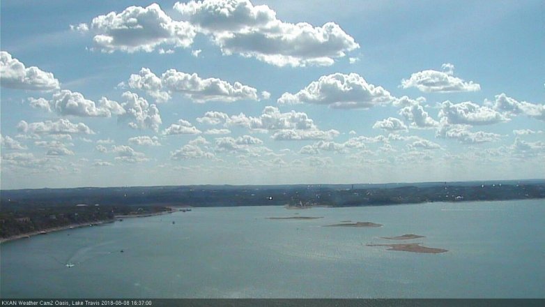 Lake Travis webcam, August 8, 2018 3:40 PM CT