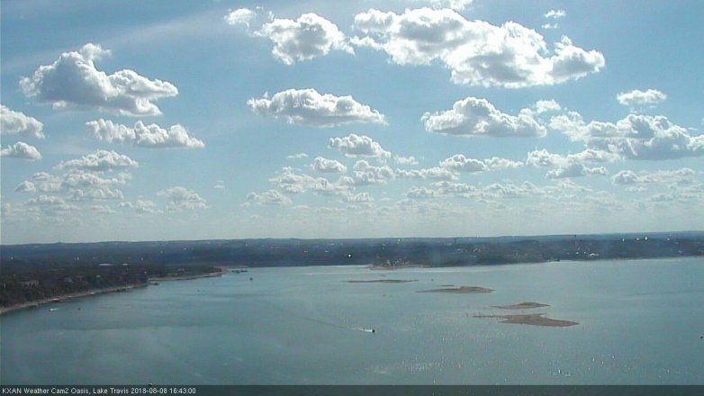 Lake Travis webcam, August 8, 2018 3:45 PM CT