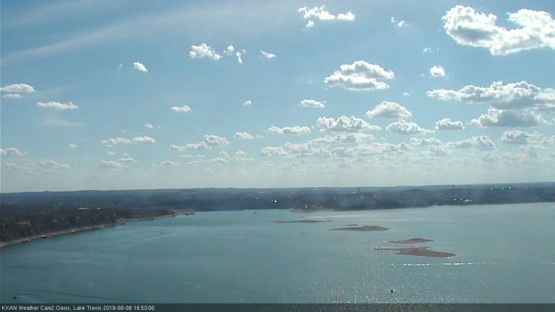 Lake Travis webcam, August 8, 2018 3:55 PM CT
