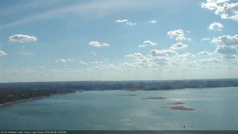 Lake Travis webcam, August 8, 2018 4:00 PM CT