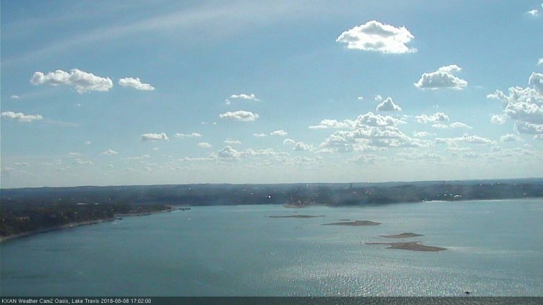 Lake Travis webcam, August 8, 2018 4:05 PM CT