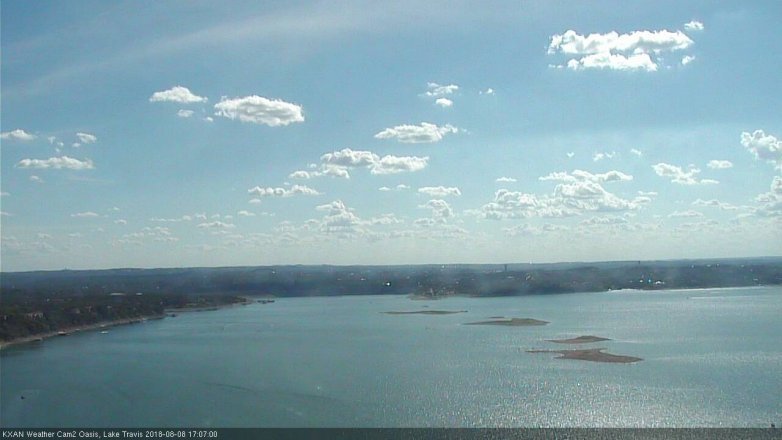 Lake Travis webcam, August 8, 2018 4:10 PM CT