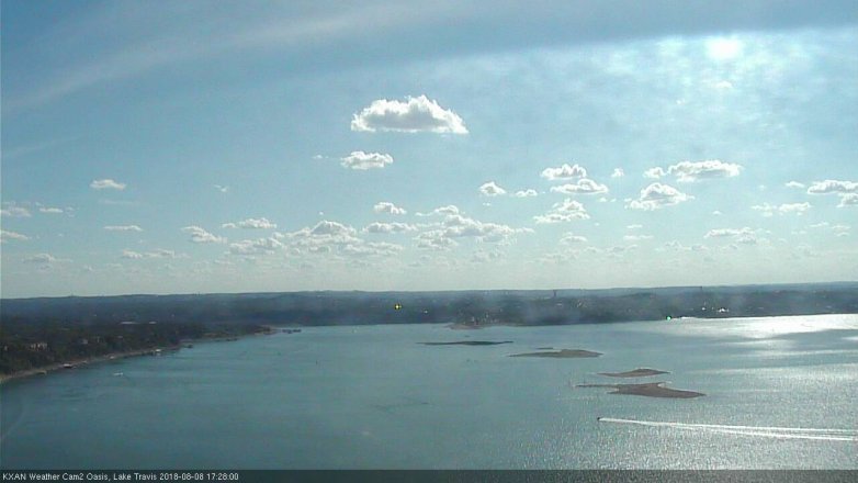 Lake Travis webcam, August 8, 2018 4:30 PM CT