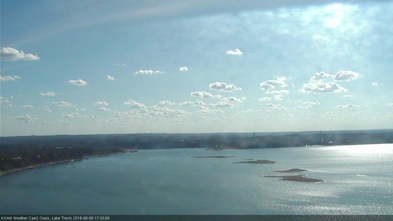 Lake Travis webcam, August 8, 2018 4:35 PM CT