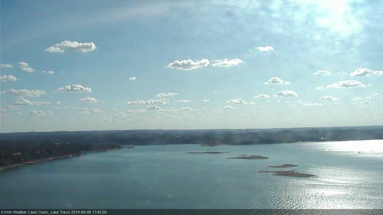 Lake Travis webcam, August 8, 2018 4:45 PM CT