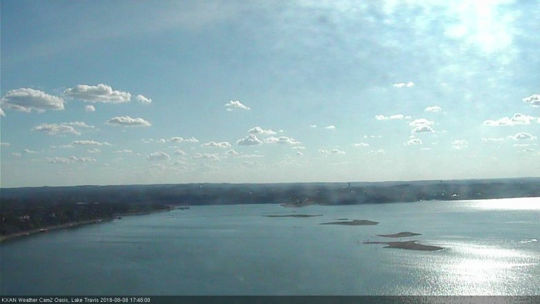Lake Travis webcam, August 8, 2018 4:50 PM CT