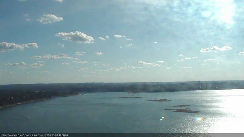 Lake Travis webcam, August 8, 2018 5:00 PM CT