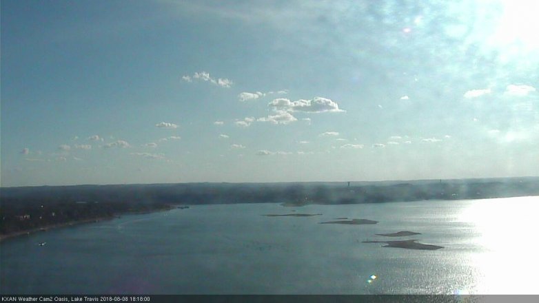 Lake Travis webcam, August 8, 2018 5:20 PM CT