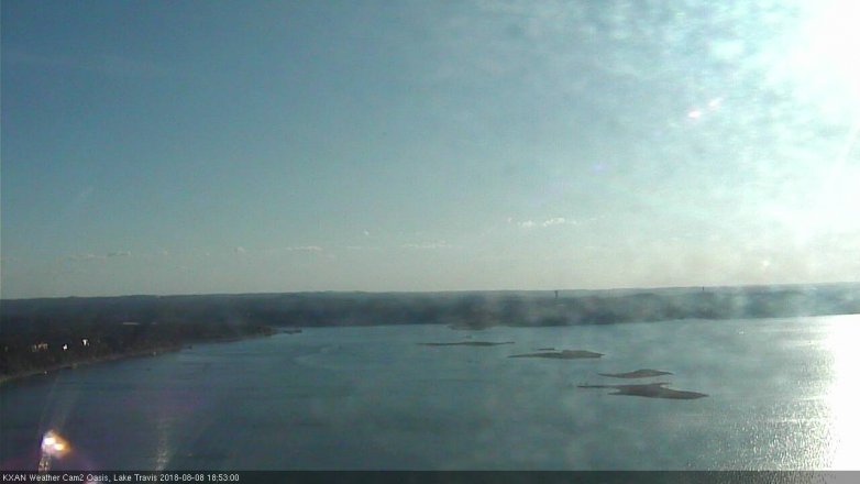 Lake Travis webcam, August 8, 2018 5:55 PM CT