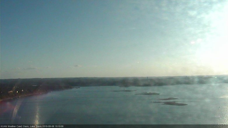 Lake Travis webcam, August 8, 2018 6:20 PM CT