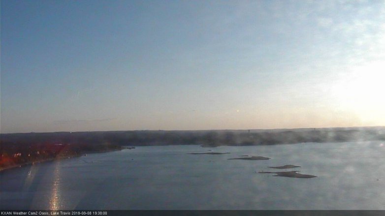 Lake Travis webcam, August 8, 2018 6:40 PM CT