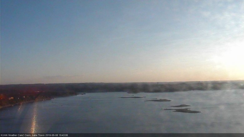 Lake Travis webcam, August 8, 2018 6:45 PM CT