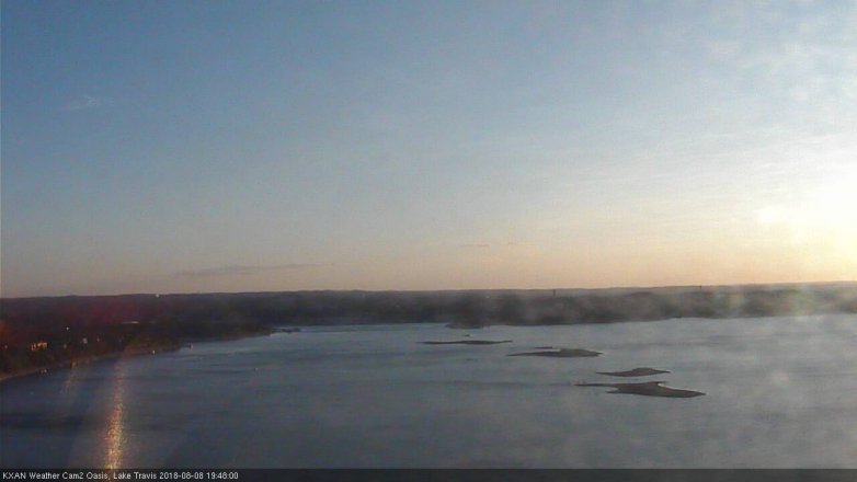 Lake Travis webcam, August 8, 2018 6:50 PM CT