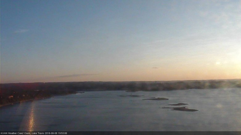 Lake Travis webcam, August 8, 2018 6:55 PM CT