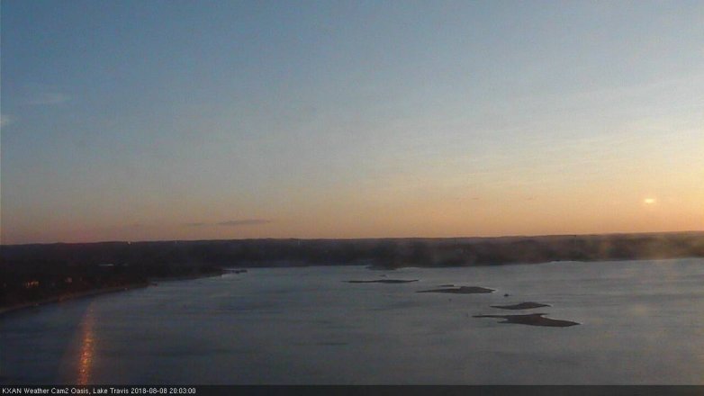 Lake Travis webcam, August 8, 2018 7:05 PM CT