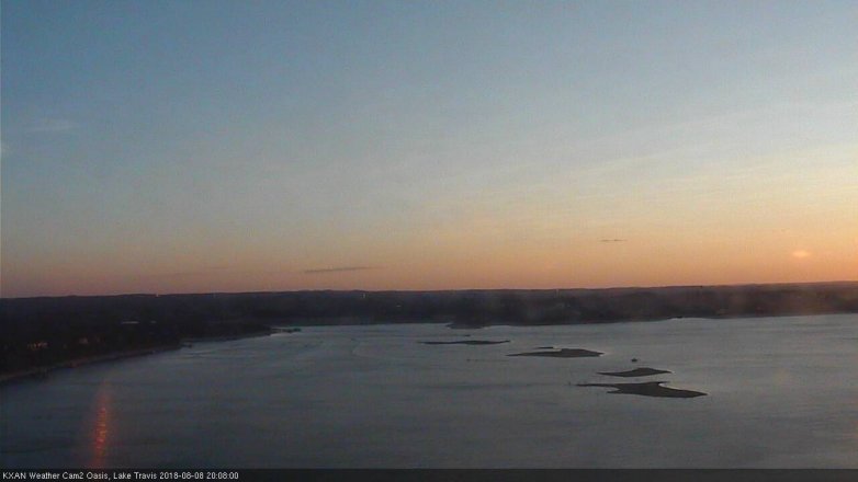 Lake Travis webcam, August 8, 2018 7:10 PM CT