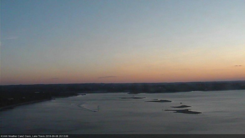 Lake Travis webcam, August 8, 2018 7:15 PM CT