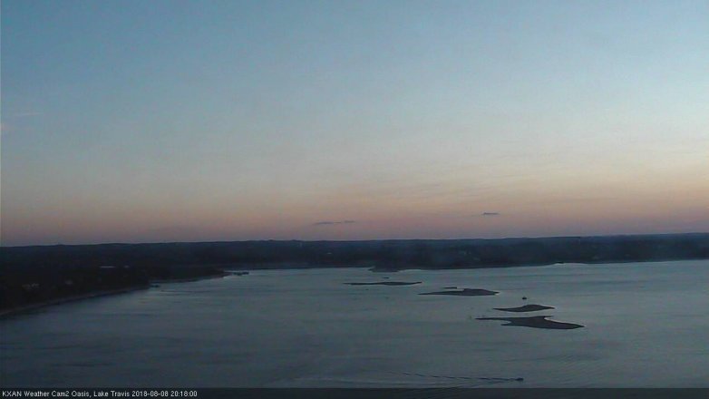 Lake Travis webcam, August 8, 2018 7:20 PM CT