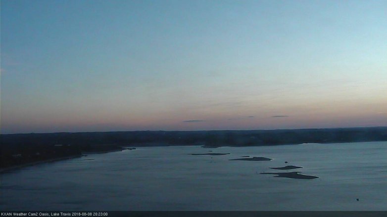 Lake Travis webcam, August 8, 2018 7:25 PM CT