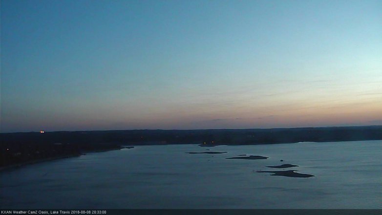 Lake Travis webcam, August 8, 2018 7:35 PM CT