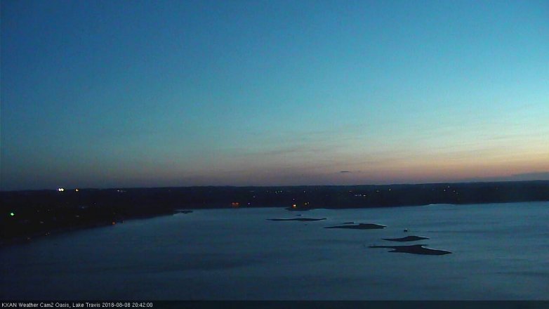 Lake Travis webcam, August 8, 2018 7:45 PM CT