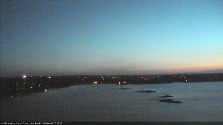 Lake Travis webcam, August 8, 2018 7:55 PM CT