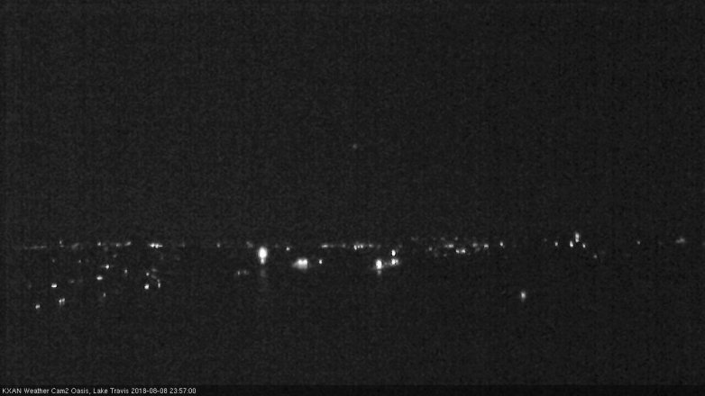 Lake Travis webcam, August 8, 2018 11:00 PM CT