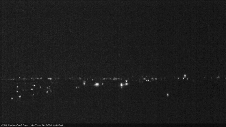 Lake Travis webcam, August 8, 2018 11:10 PM CT