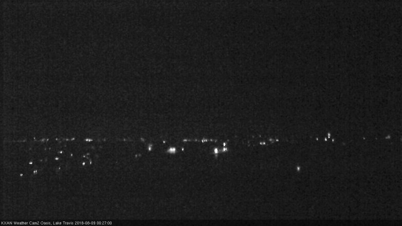 Lake Travis webcam, August 8, 2018 11:30 PM CT