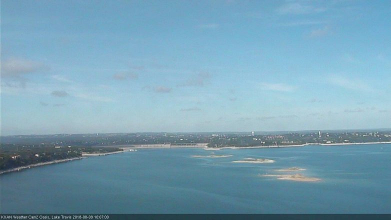Lake Travis webcam, August 9, 2018 9:10 AM CT