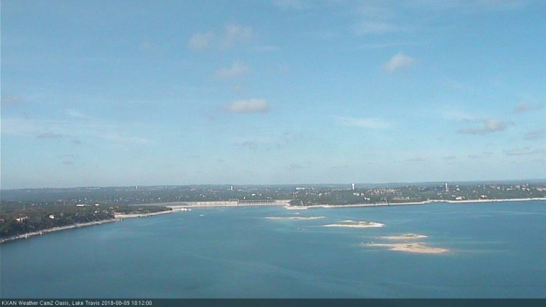 Lake Travis webcam, August 9, 2018 9:15 AM CT