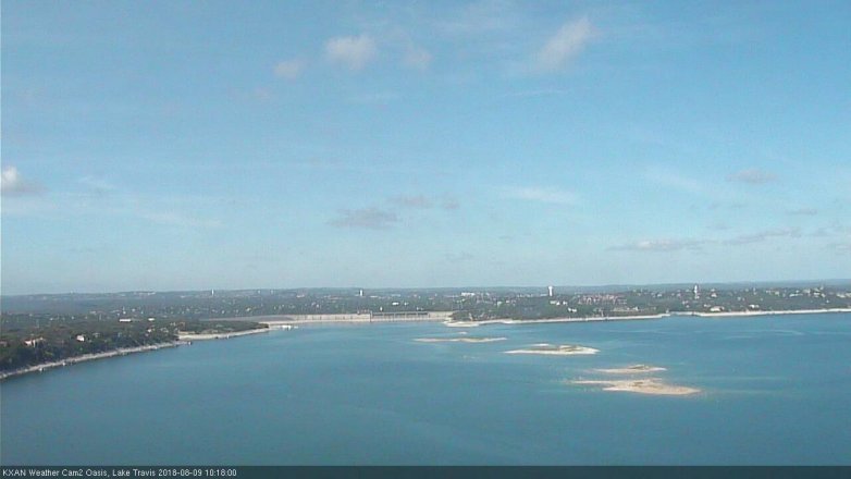 Lake Travis webcam, August 9, 2018 9:20 AM CT