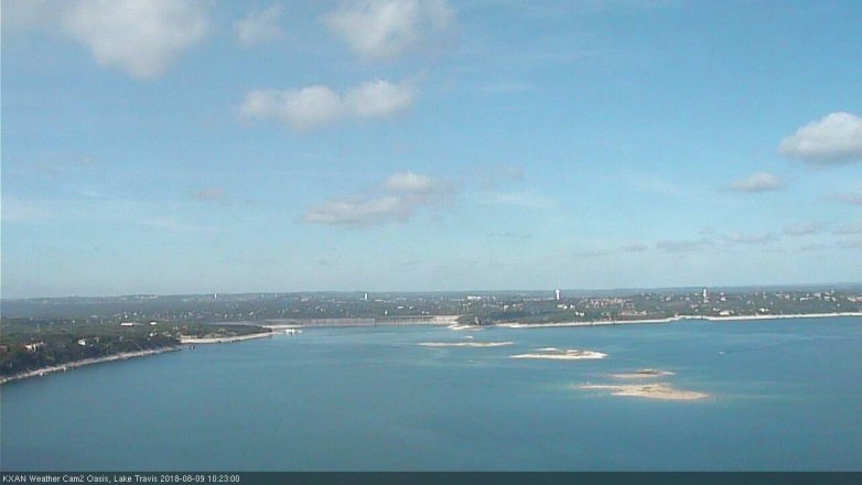 Lake Travis webcam, August 9, 2018 9:25 AM CT