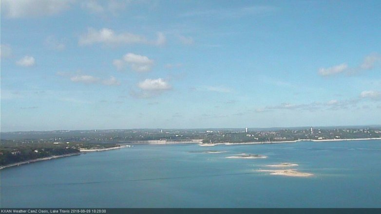 Lake Travis webcam, August 9, 2018 9:30 AM CT