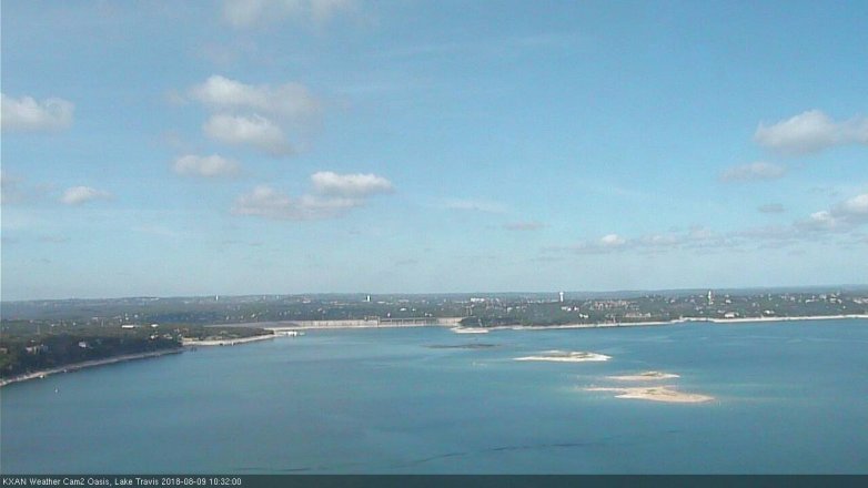 Lake Travis webcam, August 9, 2018 9:35 AM CT