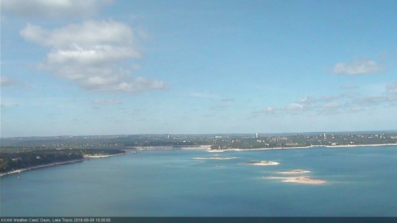 Lake Travis webcam, August 9, 2018 9:40 AM CT